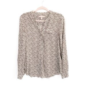 Banana Republic Hearts Print Button Down Top